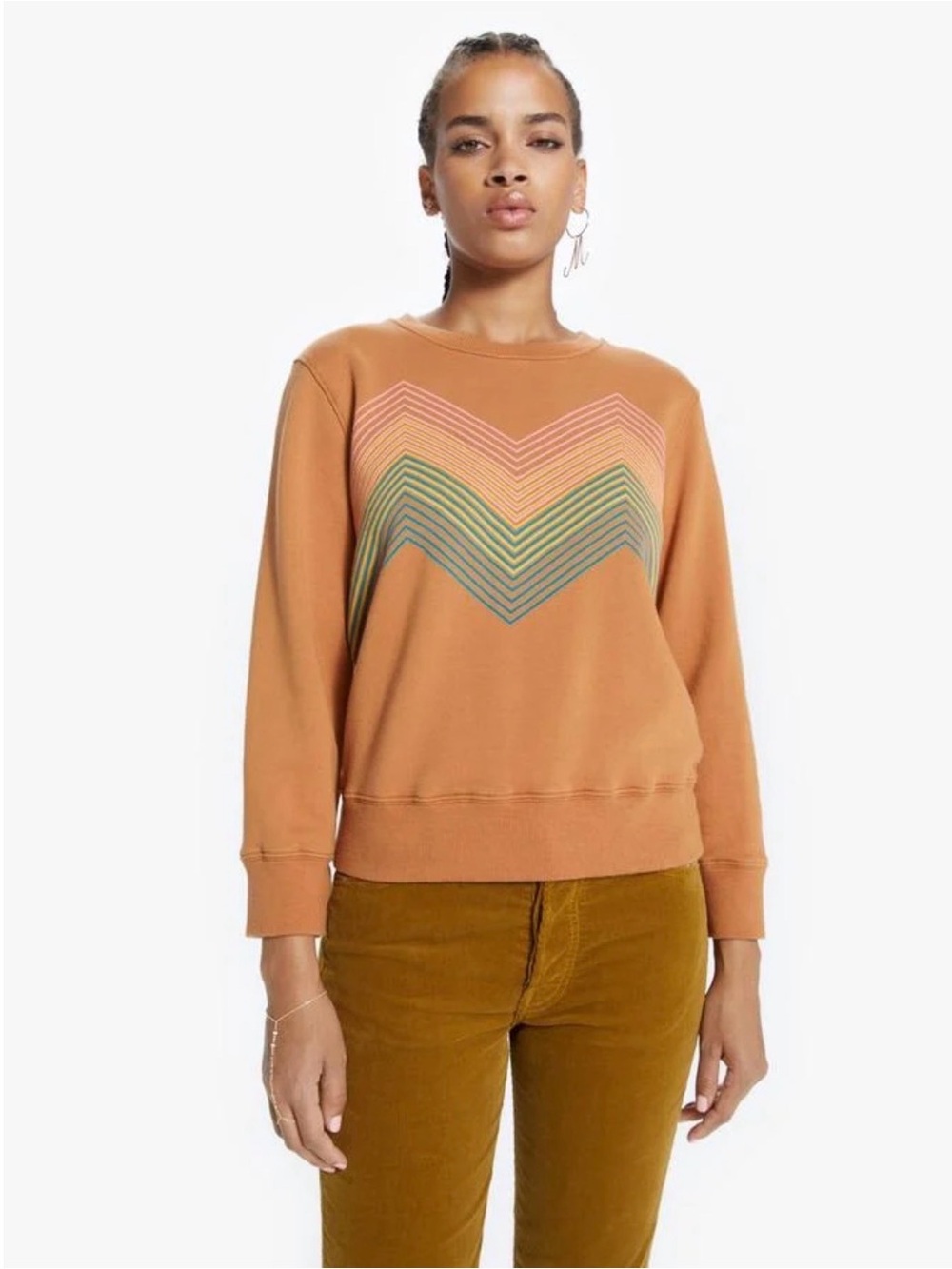 MOTHER The 3/4 Sleeve Koozie "Top of the Mountain" Crewneck Sweatshirt - Size S